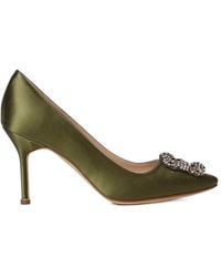 Manolo Blahnik - Crystal Embellished Heeled Pumps - Lyst
