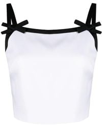MSGM - Bow Detailed Cropped Top - Lyst