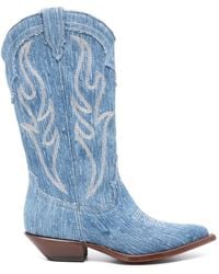 Sonora Boots - Santa Fe 35Mm Denim Boots - Lyst