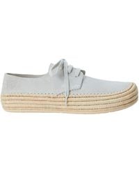 Loewe - Rio Petal-Toe Raffia-Trimmed Lace-Up Shoes - Lyst