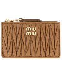 Miu Miu - Matelassé Zipped Wallet - Lyst