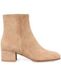 Gianvito Rossi - Joelle Round Toe Block Heel Ankle Boots - Lyst