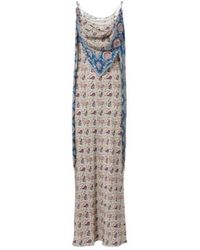 Rabanne - Paisley Scarf-Detail Satin Slip Dress - Lyst