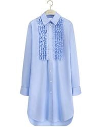 Dior - Iviera Long Blouse With Ruffled Plastron - Lyst