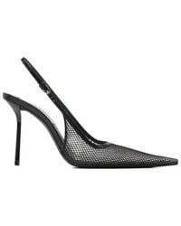 Victoria Beckham - Leather-Trimmed Mesh Slingback High-Heeled Sandals - Lyst