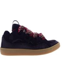 Lanvin - Round Toe Lace-Up Sneakers - Lyst