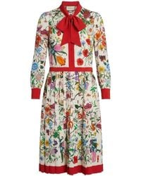 Gucci - Printed Silk Crêpe De Chine Chemisier Dress - Lyst