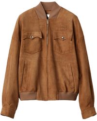 Miu Miu - Suede Nappa Leather Jacket - Lyst
