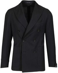 Tagliatore - Double-Breasted Herringbone Blazer - Lyst