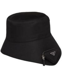 Prada - Pouch Detailed Bucket Hat - Lyst
