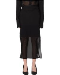 Sportmax - Semi-Sheer Panel Midi Skirt - Lyst