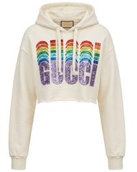 Gucci - Sequin Embellished Cropped Hoodie - Lyst