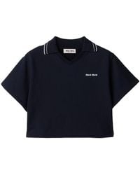 Miu Miu - Cropped Polo Sweatshirt - Lyst