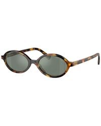 Miu Miu - Oval-Frame Tortoiseshell Sunglasses - Lyst
