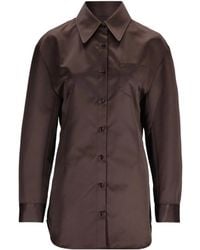 Frankie Shop - Akita Satin Cinched Shirt Dress - Lyst