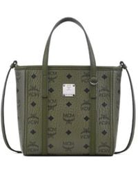 MCM - Mini Toni Visetos-Monogram Top-Zip Tote Bag - Lyst
