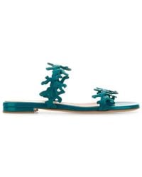Gianvito Rossi - Ocean Coral Embellished Slip-On Sandals - Lyst
