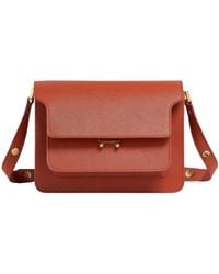 Marni - Medium Trunk Saffiano Leather Shoulder Bag - Lyst