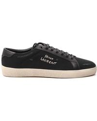 Saint Laurent - Court Classic Sl/06 Embroidered Sneakers - Lyst