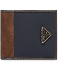 Prada - Re-nylon And Suede Wallet - Lyst