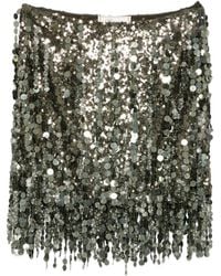 Blumarine - Sequin-Embellished Fringed Mini Skirt - Lyst