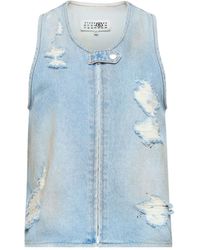 MM6 by Maison Margiela - Distressed Scoop Neck Waistcoat - Lyst
