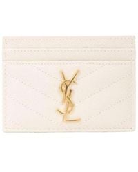 Saint Laurent - Cassandre Logo Plaque Card Case - Lyst