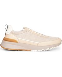 Brunello Cucinelli - Logo Embossed Lace-Up Sneakers - Lyst