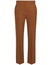 Max Mara - Slim Double Woollen Cloth Trousers - Lyst