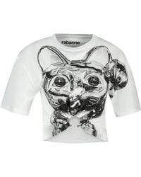 Rabanne - Rabanne Graphic Cut-Out T-Shirt - Lyst