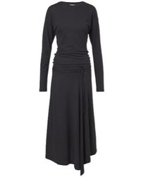 Lemaire - Cotton Jersey Crêpe Midi Dress - Lyst