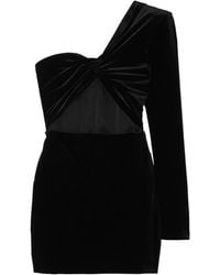 Alex Perry - Greer One-Shoulder Knotted Cutout Velvet Mini Dress - Lyst