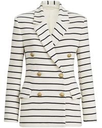 Brunello Cucinelli - Cotton Stripe Double-Breasted Blazer - Lyst
