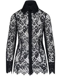 Dolce & Gabbana - Sheer-Lace Long-Sleeve Shirt - Lyst