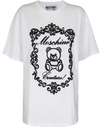 Moschino - Flocked-Teddy Logo T-Shirt - Lyst