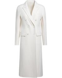 Fendi - Wool Blend Ivory Double-Breasted Coat - Lyst