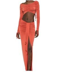 Balmain - Ruched Long-Sleeve Crop Top - Lyst