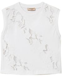 Twinset - Broderie Anglaise T-Shirt - Lyst