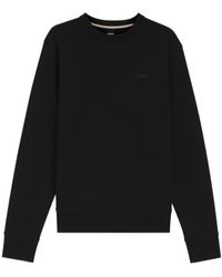 BOSS - Boss Logo Embroidered Crewneck Sweatshirt - Lyst