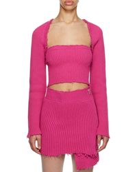 MM6 by Maison Margiela - Long-Sleeved Woolen Cardigan - Lyst