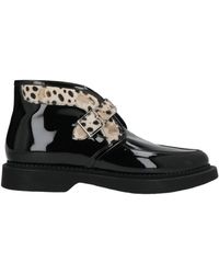 Saint Laurent - Animal-Print Low-Heel Ankle Boots - Lyst