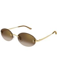 Cartier - Frameless Oval Frame Sunglasses - Lyst
