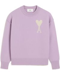 Ami Paris - Ami De Coeur Crewneck Knitted Jumper - Lyst