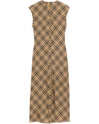 Ami Paris - Checked Wool Long Dress - Lyst