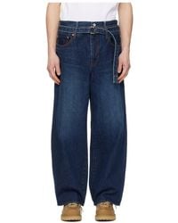 Sacai - Belted Straight-Leg Jeans - Lyst