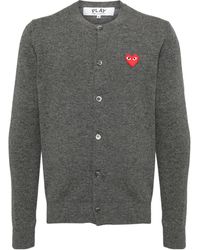 COMME DES GARÇONS PLAY - Comme Des Garçons Play Logo Patch Button-Up Cardigan - Lyst