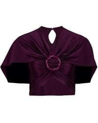 Rabanne - Rabanne Ruched V-Neck Top - Lyst
