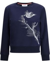 Thom Browne - Embroidered Crewneck Sweatshirt - Lyst