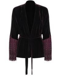 Antonelli - Belted Fringed Wrap Top - Lyst