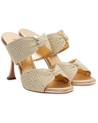 Aquazzura - Raffia-Effect Mules - Lyst